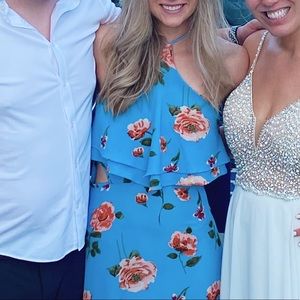 Blue floral maxi dress